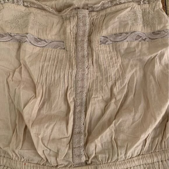 Converse One Star womens size small cream midi dress top with lace accents - Picture 5 of 6